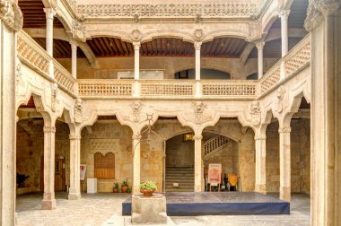 Salamanca, Spain - June 2021: Historical center of the city in sunny weather