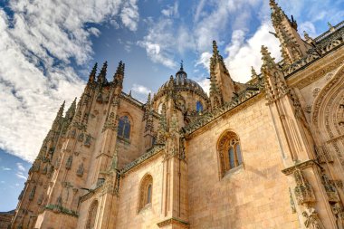 Salamanca, Spain - June 2021: Main Cathedral in summertime