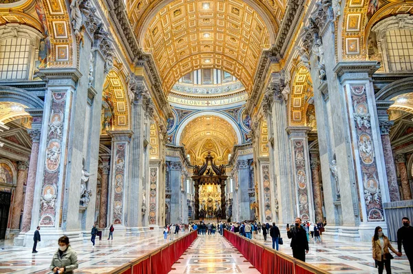 Vatican City October 2021 Peter Basilica Interior — стокове фото