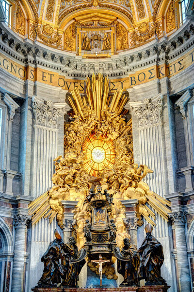Vatican City - October 2021 : St Peter Basilica interior