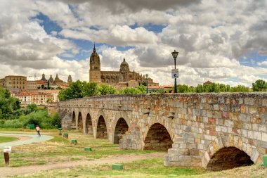 Salamanca, Spain - June 2021 : Historical center in sunny weather