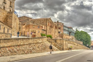 Salamanca, Spain - June 2021 : Historical center in sunny weather