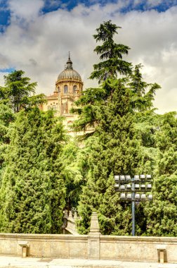 Salamanca, Spain - June 2021 : Historical center in sunny weather
