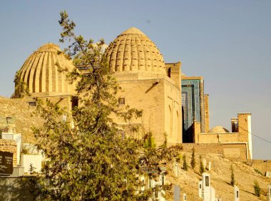 Samarkand, Uzbekistan - October 2019 : Registan square in sunny weather