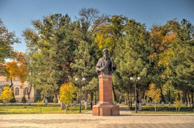 Samarkand, Uzbekistan - October 2019 : Park in sunny weather