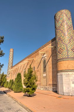 Samarkand, Uzbekistan - October 2019 : Ulugbek Madrasah in sunny weather