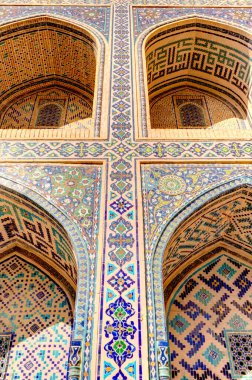 Samarkand, Uzbekistan - October 2019 : Ulugbek Madrasah in sunny weather