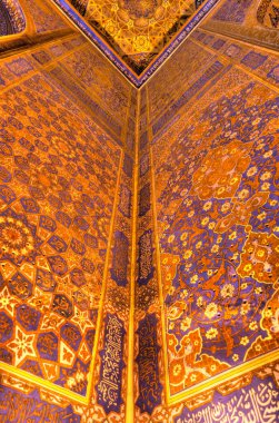 Samarkand, Uzbekistan - October 2019 : Tillya-Kori Madrasah on Registan Square