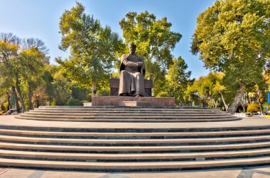 Samarkand, Uzbekistan - October 2019 : Russian city center in sunny weather