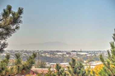 Samarkand, Uzbekistan - October 2019 : Cityscape in sunny weather