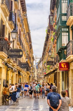 San Sebastian, Spain - June 2021 : Historical center in sunny weather