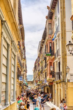 San Sebastian, Spain - June 2021 : Historical center in sunny weather