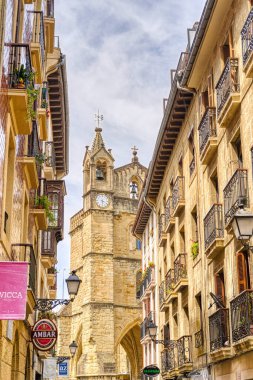 San Sebastian, Spain - June 2021 : Historical center in sunny weather