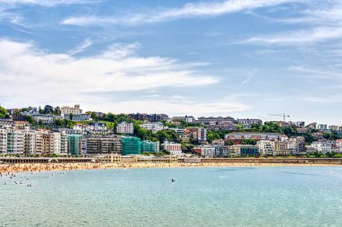 San Sebastian, Spain - June 2021 : Historical center in sunny weather