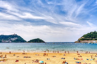San Sebastian, Spain - June 2021 : Historical center in sunny weather