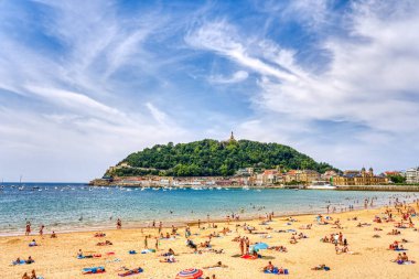 San Sebastian, Spain - June 2021 : Historical center in sunny weather