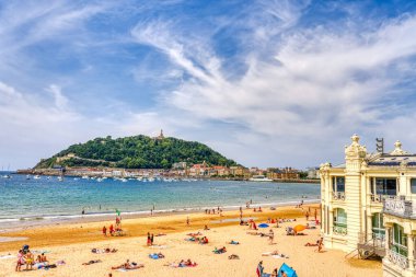 San Sebastian, Spain - June 2021 : Historical center in sunny weather