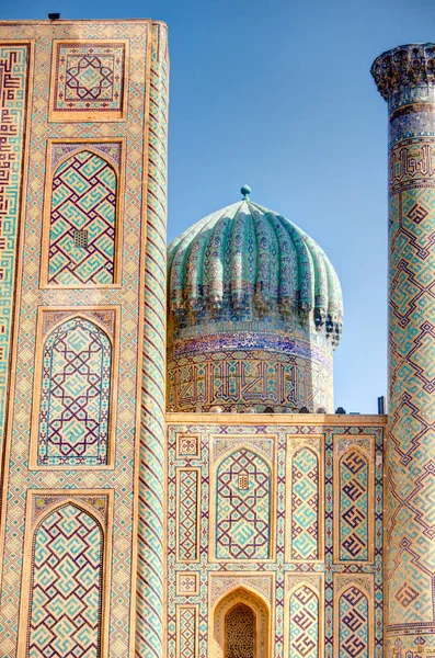 Samarkand Uzbekistan October 2019 Tillya Kori Madrasah Sunny Weather — 스톡 사진