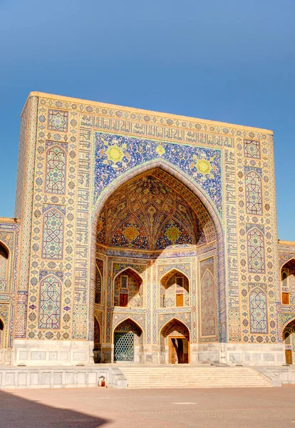 Samarkand Uzbekistan October 2019 Tillya Kori Madrasah Sunny Weather — 图库照片