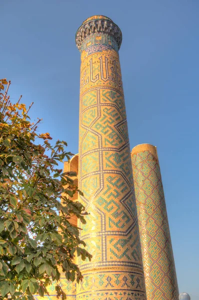 Samarkand Uzbekistan October 2019 Tillya Kori Madrasah Sunny Weather — Zdjęcie stockowe