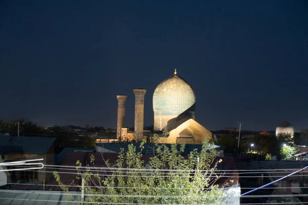 Samarkand Uzbekistan October 2019 Gur Amir Mausoleum Night — Foto de Stock