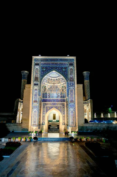 Samarkand Uzbekistan October 2019 Registan Square Night — Stockfoto