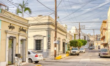 Mazatlan, Sinaloa, Mexico - January 2022 : Historical center in sunny weather