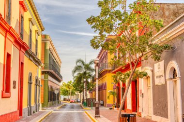 Mazatlan, Sinaloa, Mexico - January 2022 : Historical center in sunny weather