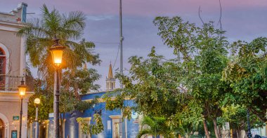 Mazatlan, Sinaloa, Mexico - January 2022 : Historical center in sunny weather