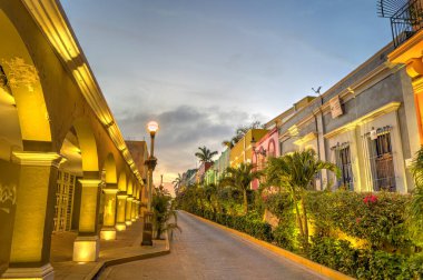 Mazatlan, Sinaloa, Mexico - January 2022 : Historical center in sunny weather,