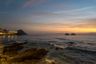 Mazatlan, Mexico - January 2022 : Cerritos beach in sunny weather,
