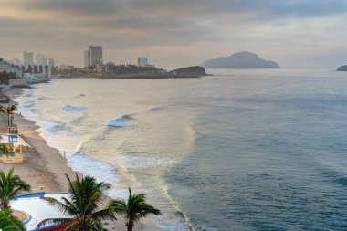 Mazatlan, Mexico - January 2022 : Cerritos beach in sunny weather,
