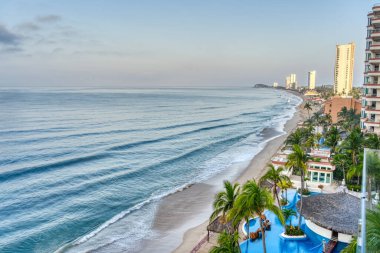 Mazatlan, Mexico - January 2022 : Cerritos beach in sunny weather,