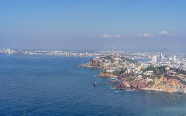 Mazatlan, Mexico - January 2022 : Cerritos beach in sunny weather,