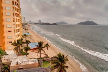 Mazatlan, Mexico - January 2022 : Cerritos beach in sunny weather,