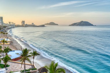Mazatlan, Mexico - January 2022 : Cerritos beach in sunny weather, clipart