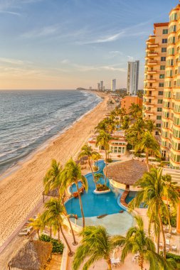 Mazatlan, Mexico - January 2022 : Cerritos beach in sunny weather
