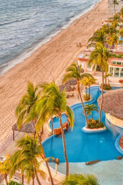 Mazatlan, Mexico - January 2022 : Cerritos beach in sunny weather