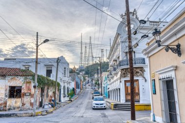 Mazatlan, Sinaloa, Mexico - January 2022 : Historical center in sunny weather