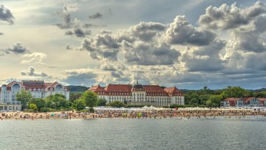 Sopot, Poland - July 2021 : Seaside resort in summertime