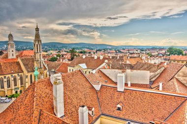 Sopron, Hungary - June 2020 : Historical center in summertime