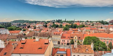 Sopron, Hungary - June 2020 : Historical center in summertime