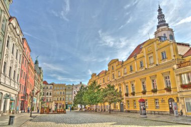 Swidnica, Poland - August 2021 : Historical center of the city at sunny weather