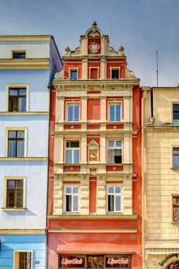 Swidnica, Poland - August 2021 : Historical center of the city at sunny weather