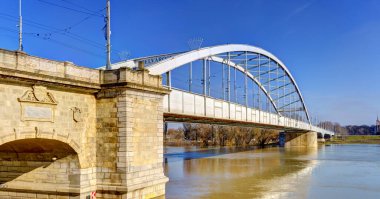 Szeged, Hungary - February 2020 : The Tisza River in wintertime