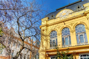 Szeged, Hungary - March 2021: Historical center in sunny weather, HDR Image
