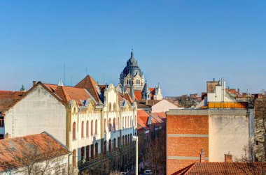 Szeged, Hungary - March 2021: Historical center in sunny weather, HDR Image