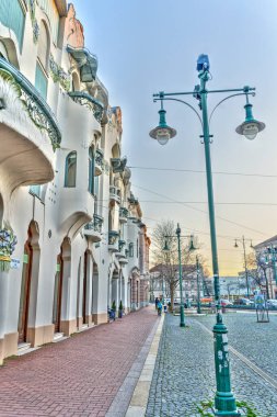 Szeged, Hungary - March 2021: Historical center in sunny weather, HDR Image