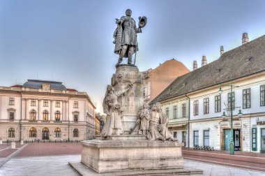 Szeged, Hungary - March 2021: Historical center in sunny weather, HDR Image