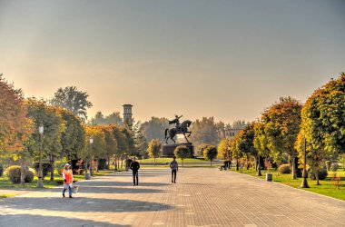 Tashkent, Uzbekistan - October 2019 : City center in autumn